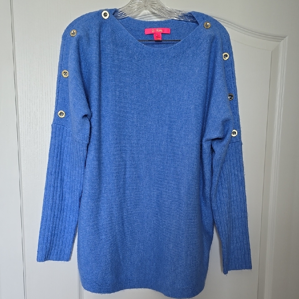 Lilly Pulitzer Heathered Abaco Blue Arna Sweater Small